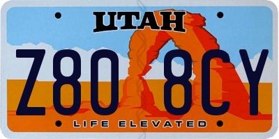 UT license plate Z808CY