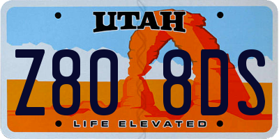 UT license plate Z808DS