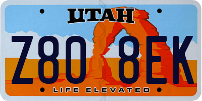 UT license plate Z808EK