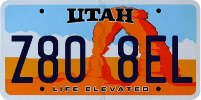 UT license plate Z808EL