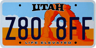 UT license plate Z808FF