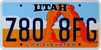 UT license plate Z808FG