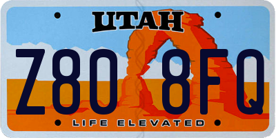 UT license plate Z808FQ