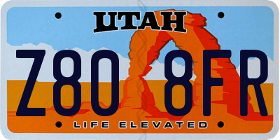 UT license plate Z808FR
