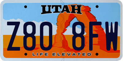 UT license plate Z808FW