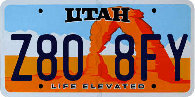 UT license plate Z808FY