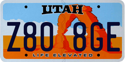 UT license plate Z808GE