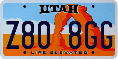 UT license plate Z808GG