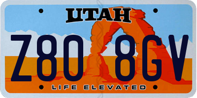 UT license plate Z808GV