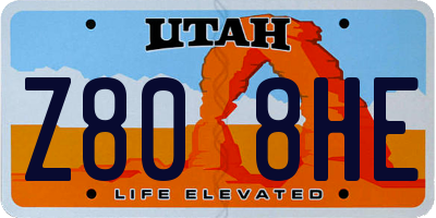 UT license plate Z808HE
