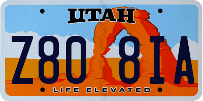 UT license plate Z808IA