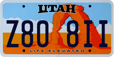 UT license plate Z808II