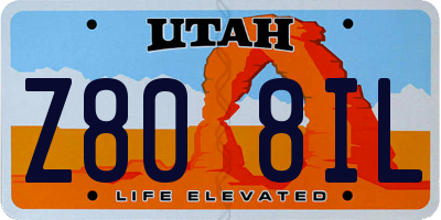 UT license plate Z808IL