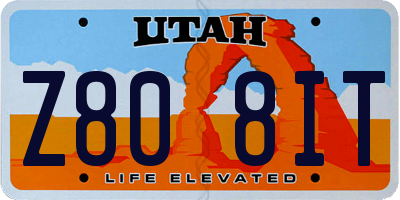 UT license plate Z808IT