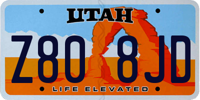 UT license plate Z808JD