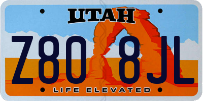 UT license plate Z808JL