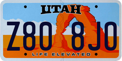 UT license plate Z808JO