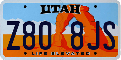 UT license plate Z808JS