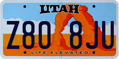 UT license plate Z808JU
