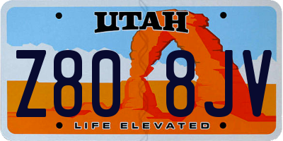 UT license plate Z808JV