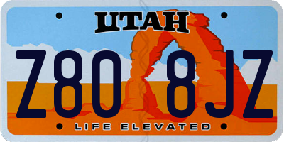 UT license plate Z808JZ