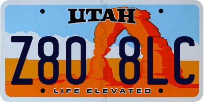 UT license plate Z808LC