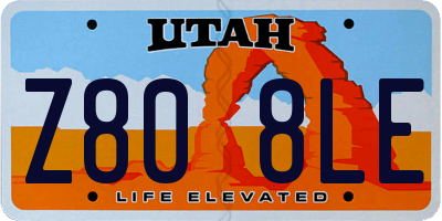 UT license plate Z808LE