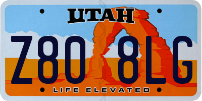 UT license plate Z808LG
