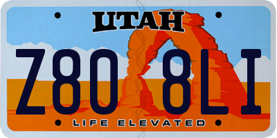 UT license plate Z808LI