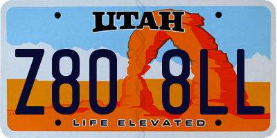 UT license plate Z808LL