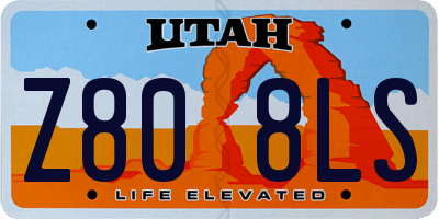 UT license plate Z808LS
