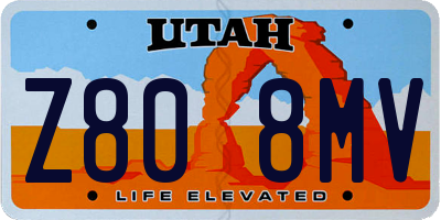 UT license plate Z808MV
