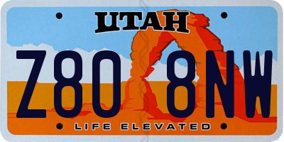 UT license plate Z808NW