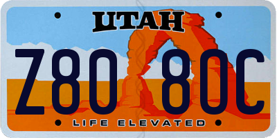 UT license plate Z808OC