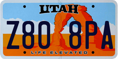 UT license plate Z808PA