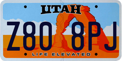 UT license plate Z808PJ