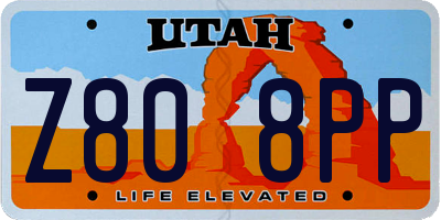 UT license plate Z808PP