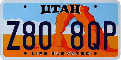 UT license plate Z808QP