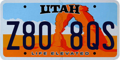 UT license plate Z808QS