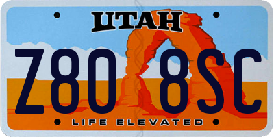 UT license plate Z808SC