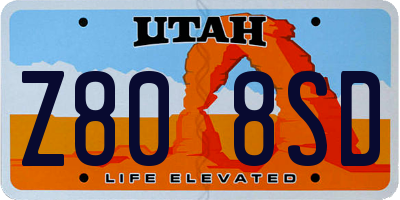 UT license plate Z808SD
