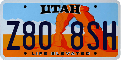 UT license plate Z808SH