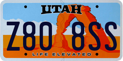 UT license plate Z808SS