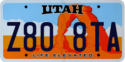 UT license plate Z808TA