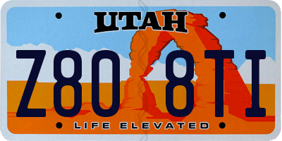 UT license plate Z808TI