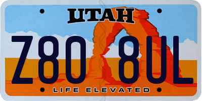 UT license plate Z808UL