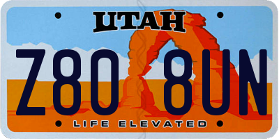 UT license plate Z808UN