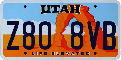 UT license plate Z808VB