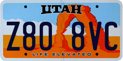 UT license plate Z808VC