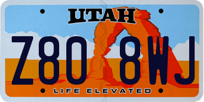 UT license plate Z808WJ